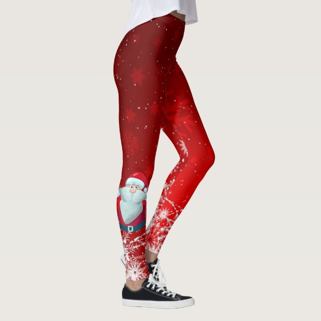 Leggings Guêtres de rouge de Père Noël (Droite)