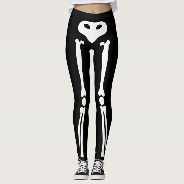 Leggings Guêtres de squelette de Halloween (Devant)