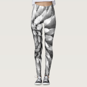 Leggings Guêtres de sud-ouest, agave w/Name noir et blanc