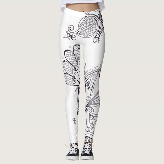 Leggings Guêtres de tatouage (Devant)