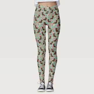 Leggings Guêtres de teckel - guêtres florales de doxie
