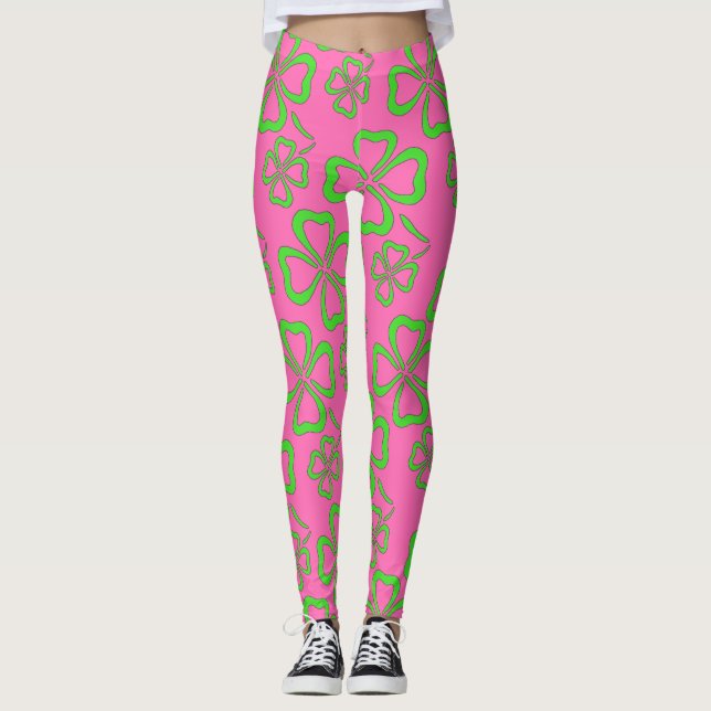 Leggings Guêtres de trèfle du jour de St Patrick (Devant)