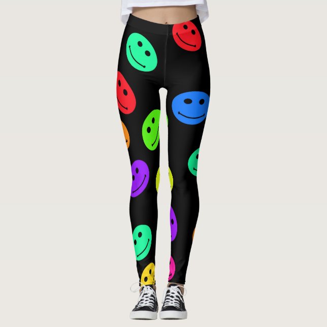 Leggings Guêtres de visage de sourire (Devant)