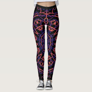 Leggings Guêtres de yoga de mandala de fleur de Blacklight