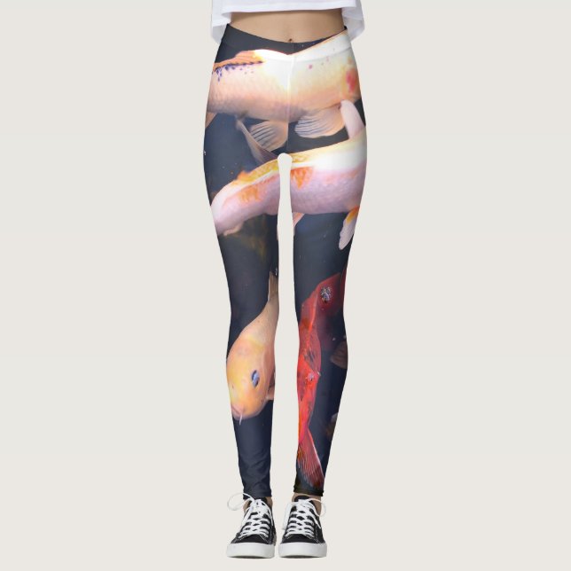 Leggings Guêtres de yoga de poissons de Koi (Devant)