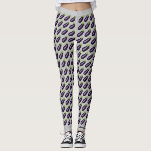 Leggings Guêtres d'Emoji d'aubergine
