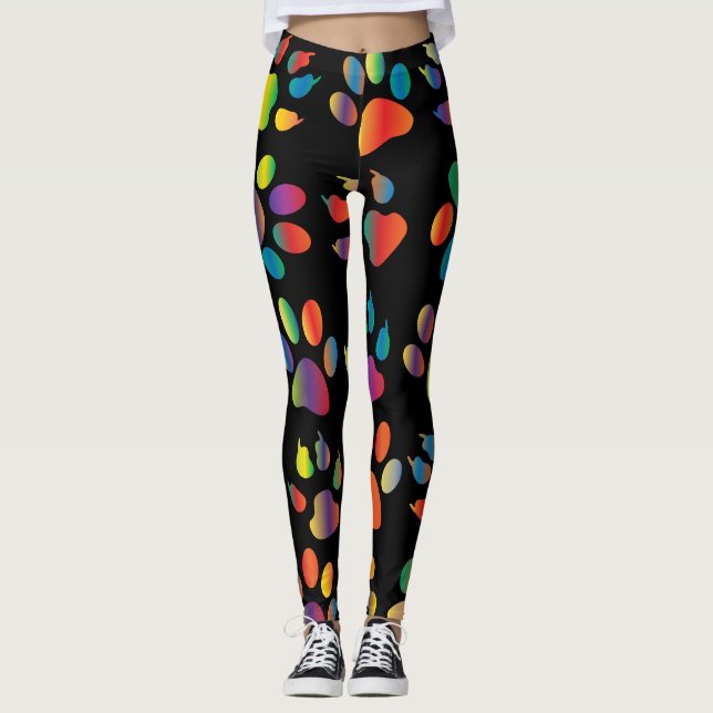 Leggings guêtres d'empreinte de patte (Devant)