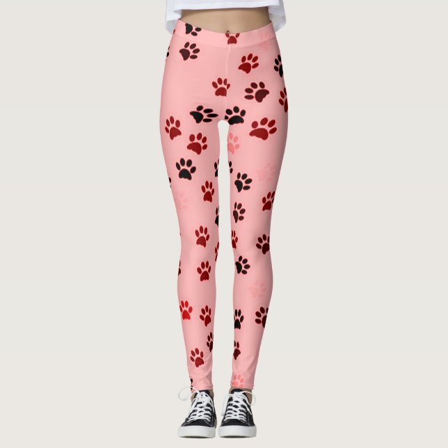 Leggings Guêtres d'empreinte de patte pour des amoureux de (Devant)