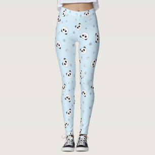 Leggings Guêtres des guêtres   de panda de bleu glacier  