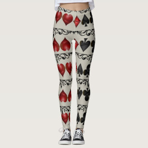 Leggings Guêtres d'impression de costume de carte