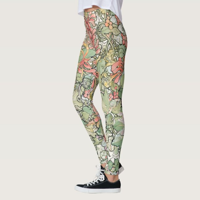 Leggings Guêtres d'impression de fleurs de Nouveau d'art de (Gauche)
