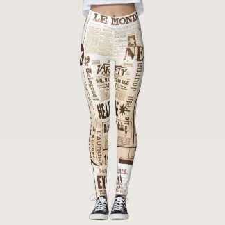 Leggings Guêtres d'impression de journal