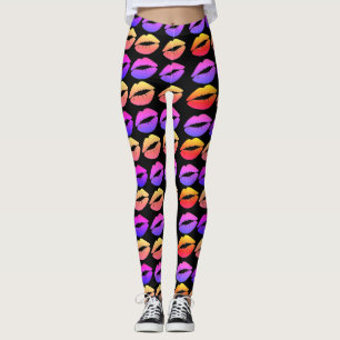 Leggings Guêtres d'impression de lèvres