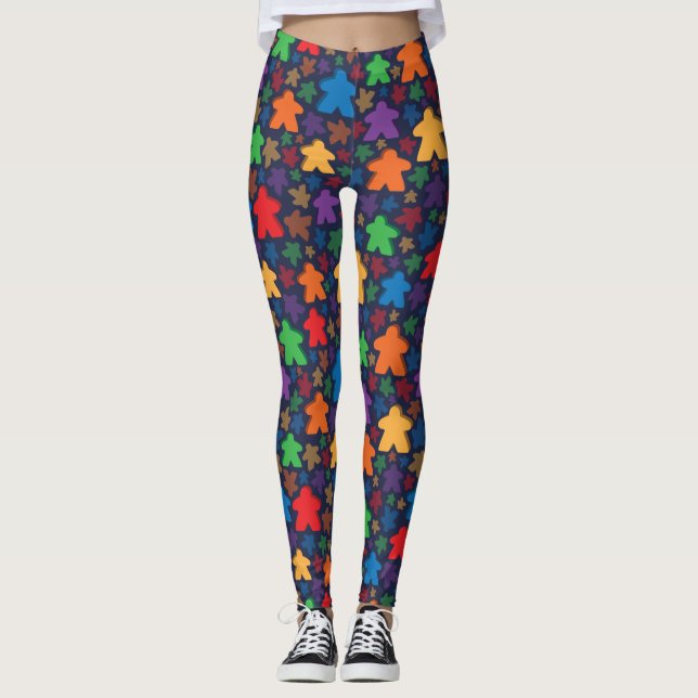 Leggings Guêtres d'impression de Meeple (Devant)