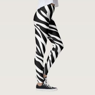 Leggings Guêtres d'impression de motif de bandes de zèbre