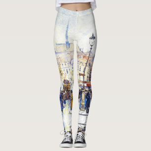 Leggings Guêtres d'impression de scène de rue de Paris