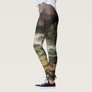 Leggings Guêtres d'impression d'oiseau de faucon de riviè