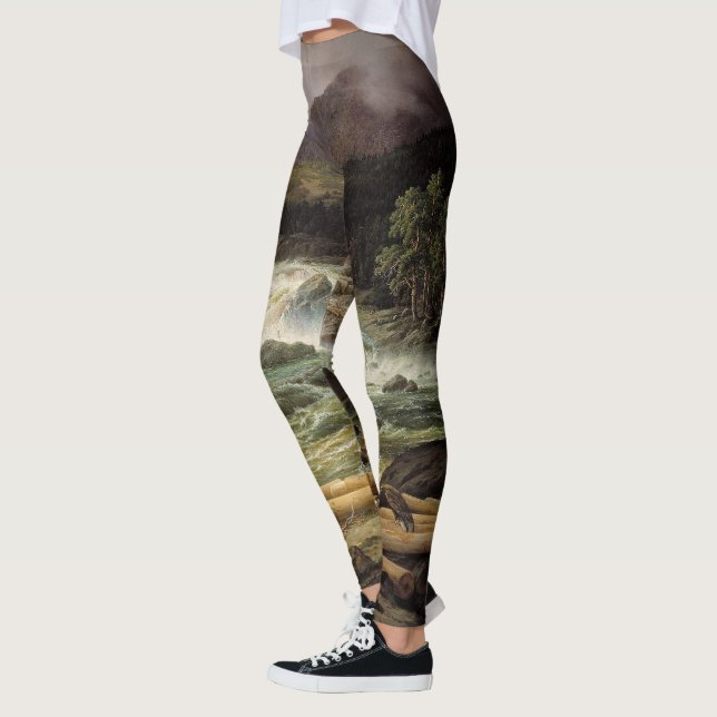 Leggings Guêtres d'impression d'oiseau de faucon de rivière (Gauche)