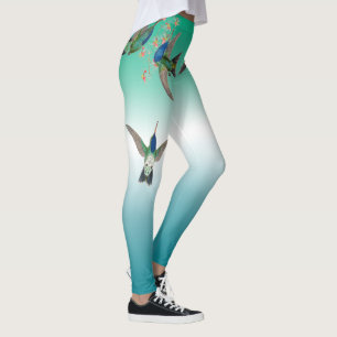 Leggings Guêtres d'impression d'Ombre de fleurs de colibris