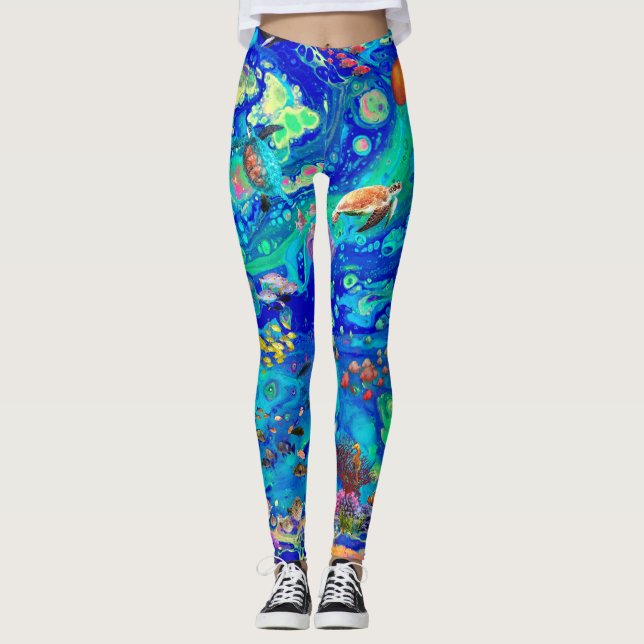 Leggings Guêtres d'océan, guêtres de tortue, guêtres de (Devant)