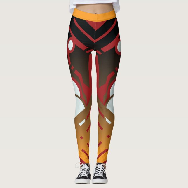 Leggings Guêtres d'Ojibwe Doodem (o) (Devant)