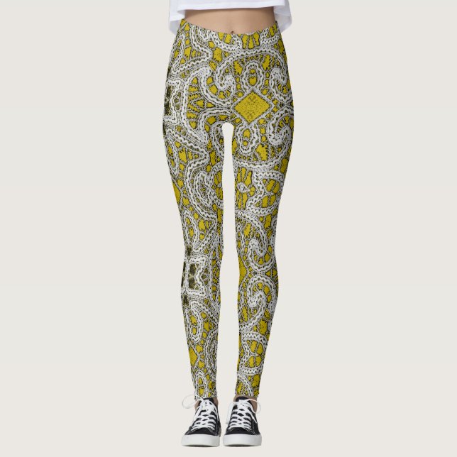 Leggings Guêtres du crochet de mamie ! (Devant)