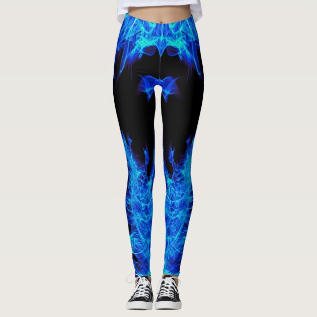 Leggings Guêtres du feu de flamme bleue (Devant)