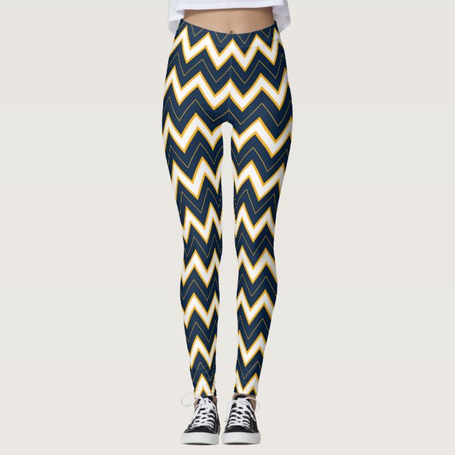 Leggings Guêtres du Michigan Chevron (Devant)
