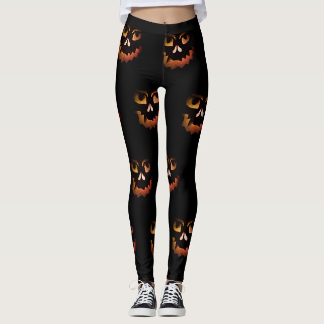 Leggings Guêtres éffrayantes de Halloween (Devant)