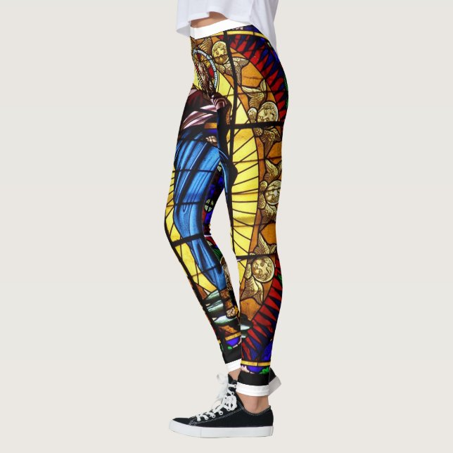 Leggings Guêtres en verre de fenêtre d'église de tache (Gauche)