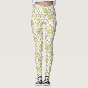 Leggings Guêtres enes ivoire vintages d'impression de