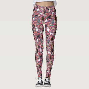 Leggings Guêtres florales de Frenchie - bouledogue français
