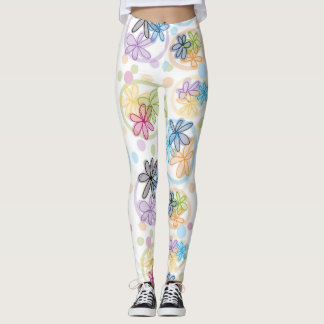 Leggings Guêtres florales linéaires