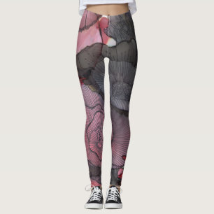 Leggings Guêtres florales rouges/noir