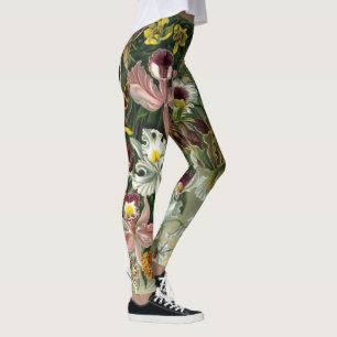 Leggings Guêtres florales vintages chics minables
