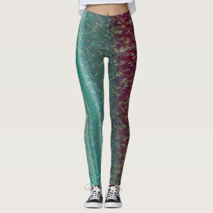 Leggings Guêtres foncées de broderie de pourpre et de vert