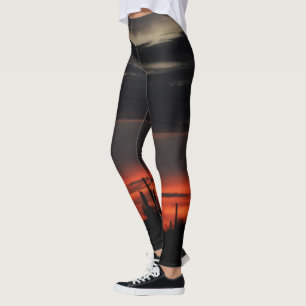 Leggings Guêtres foncées de nuages et de femmes de cactus