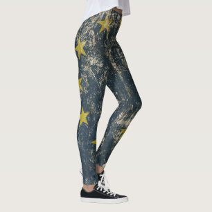 Leggings Guêtres fraîches avec le drapeau vintage de l'UE