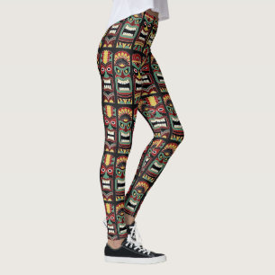 Leggings Guêtres fraîches de totem de Tiki