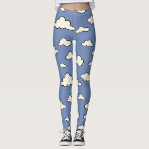 LEGGINGS GUÊTRES GRAPHIQUES DE CIEL BLEU DE MOTIF DE NUAGE