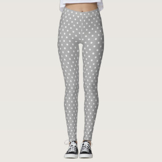 Leggings Guêtres grises de point de polka