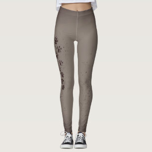 Leggings Guêtres grises d'empreinte de patte d'Ombre