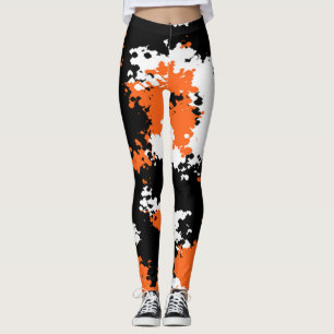 Leggings Guêtres impertinentes de Camo de fille - orange