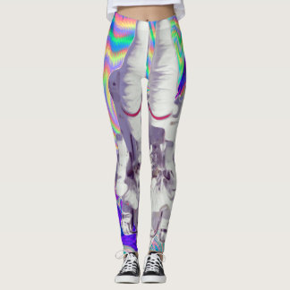 Leggings Guêtres iridescentes olographes de l'espace