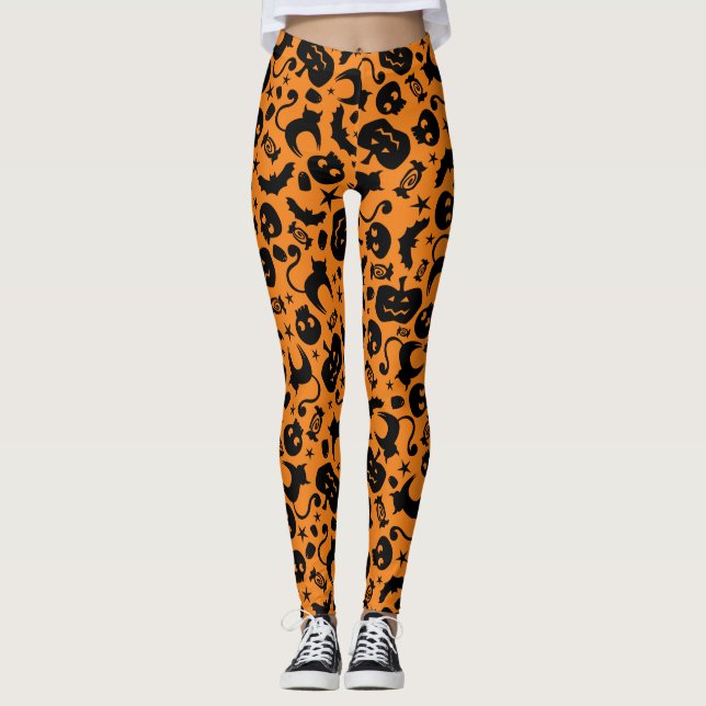 Leggings Guêtres lunatiques de Halloween (Devant)