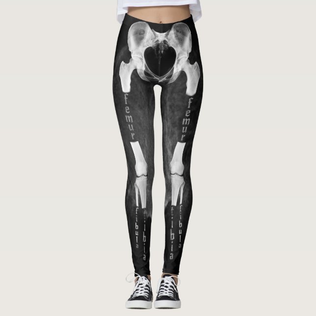 Leggings Guêtres médicales de squelette d'anatomie de (Devant)