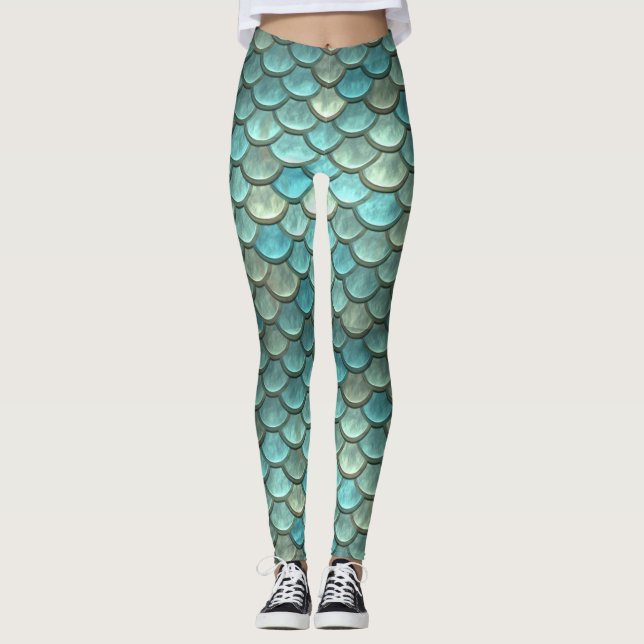 Leggings Guêtres métalliques de sirène (Devant)