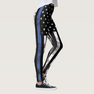Leggings Guêtres minces de police de Blue Line