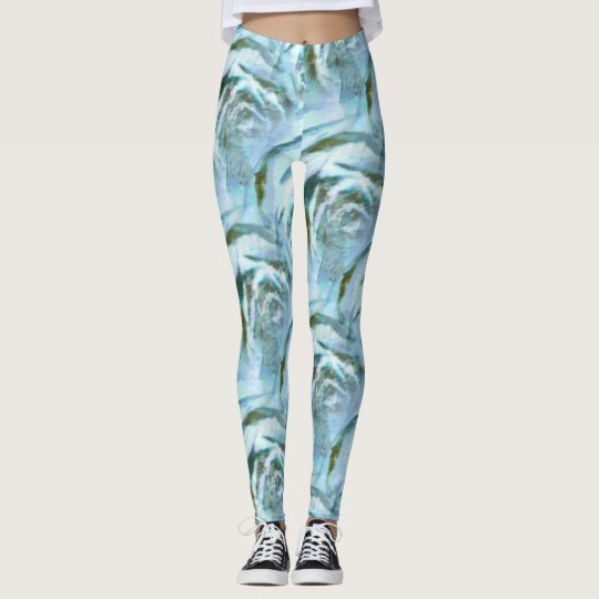 Leggings Guêtres modelées par rose bleu en bois et vert