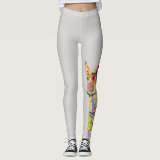 Leggings Guêtres modernes de girafe par l'artiste Kim